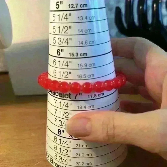 Two Red Glass Beaded Stretch Bracelets - Picture 4 of 4